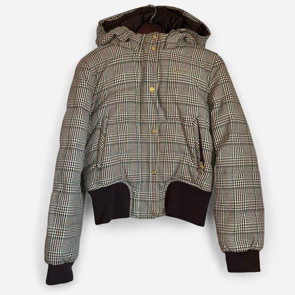Sean John Jackets & Blazers - Sean John Beige Brown Gold Plaid Bomber Jacket Detachable Hood Vintage Vtg Y2K